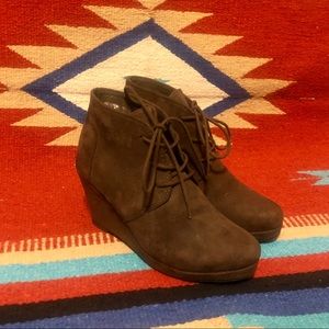 Journee Collection Brown Wedge Booties